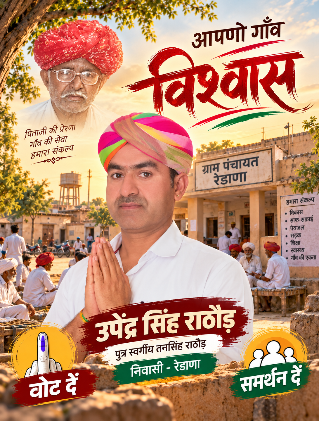 पिताजी की प्रेरणा गाँव की सेवा - रेडाणा